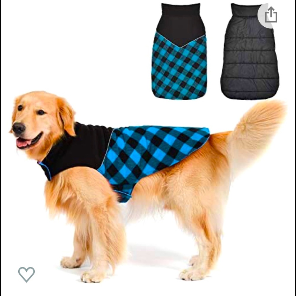 🦋Blue Plaid, Weather-proof, Dog coat, Fragralley Brand, Reflective